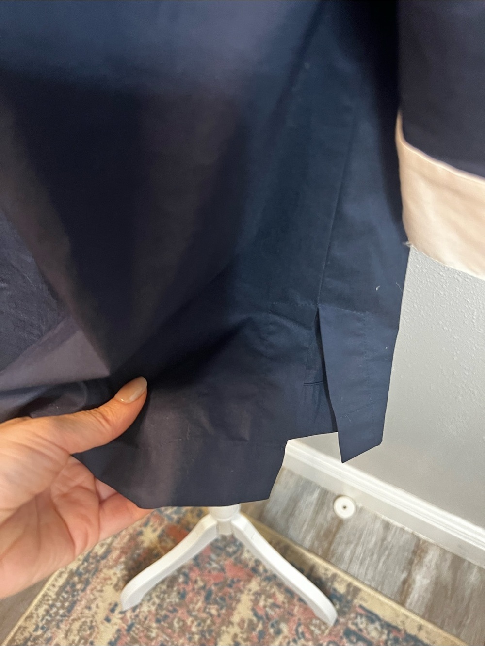 Brooks Brothers 3/4 Sleeve Tops Extra Large Tie Front Blue And White lace up - Picture 11 of 14